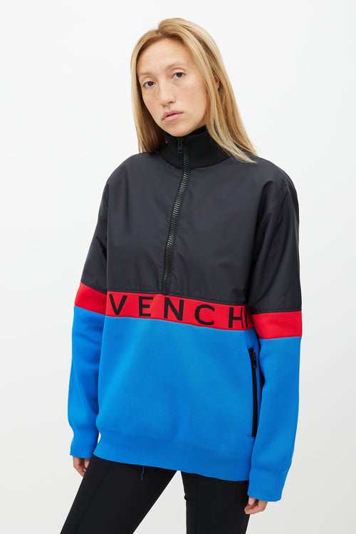 Givenchy Black 
Multicolour Panel Logo Jacket