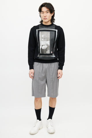 Givenchy Black 
Multicolour Wool Face Sweater