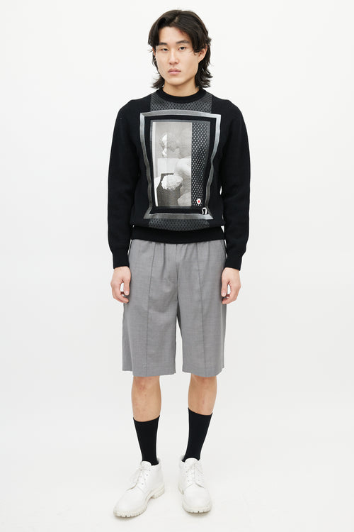 Givenchy Black 
Multicolour Wool Face Sweater