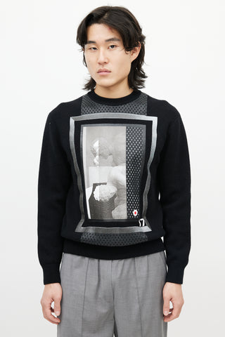 Givenchy Black 
Multicolour Wool Face Sweater