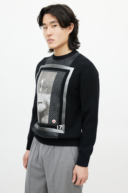 Givenchy Black 
Multicolour Wool Face Sweater