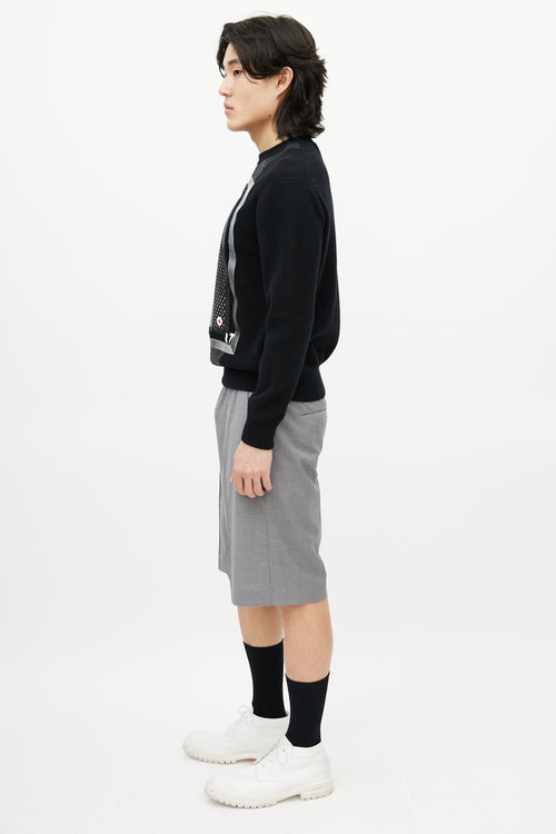 Givenchy Black 
Multicolour Wool Face Sweater