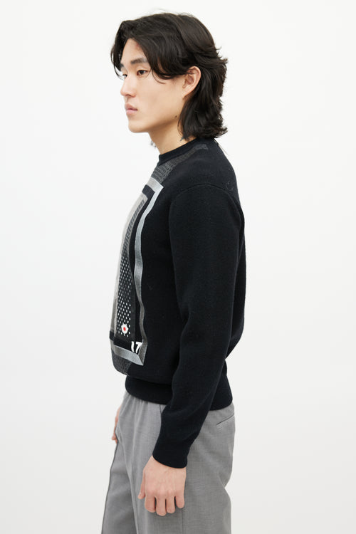 Givenchy Black 
Multicolour Wool Face Sweater