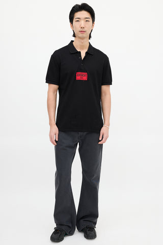 Givenchy Black 
Red Patch Logo Polo