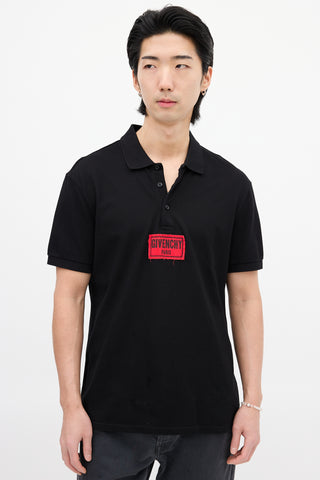 Givenchy Black 
Red Patch Logo Polo