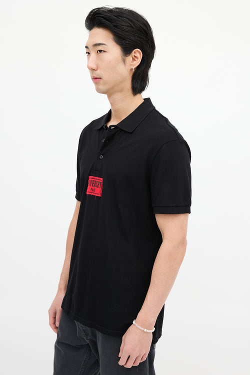 Givenchy Black 
Red Patch Logo Polo