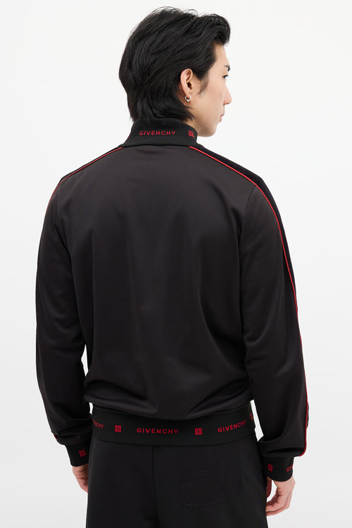 Givenchy Black 
Red Square Logo Track Jacket