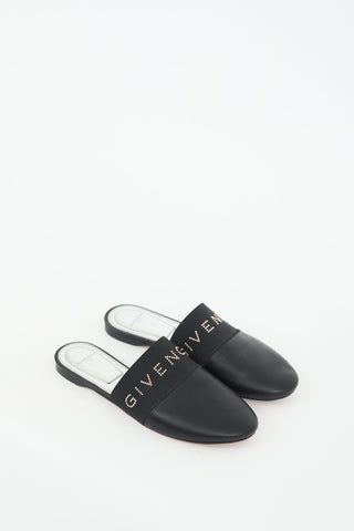 Givenchy Black 
Silver Leather Bedford Studded Mule