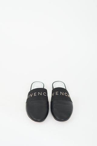 Givenchy Black 
Silver Leather Bedford Studded Mule