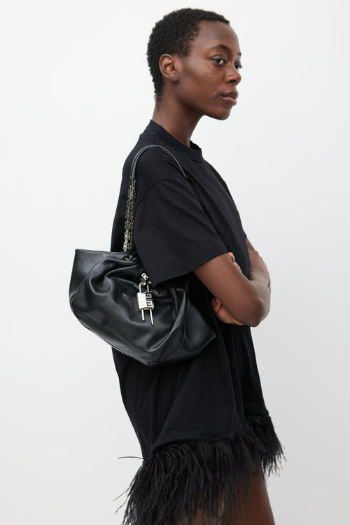 Givenchy Black 
Silver Small Kenny Lock Bag