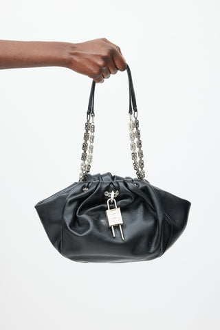 Givenchy Black 
Silver Small Kenny Lock Bag