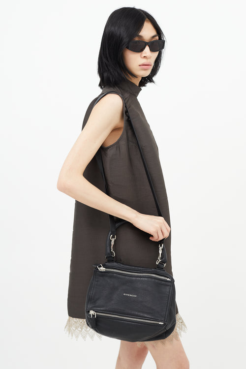 Givenchy Black 
Silver Small Pandora Shoulder Bag