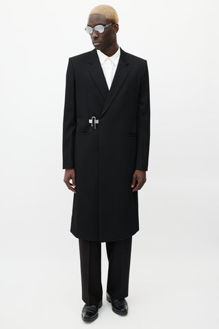 Givenchy Black 
Silver Wool Coat