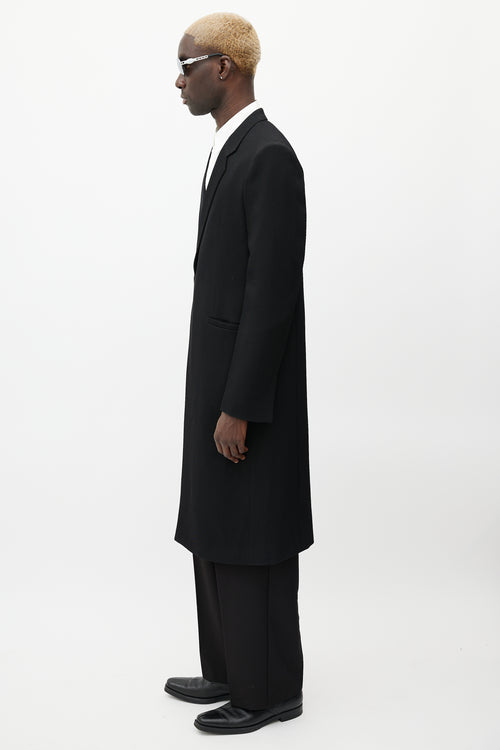 Givenchy Black 
Silver Wool Coat