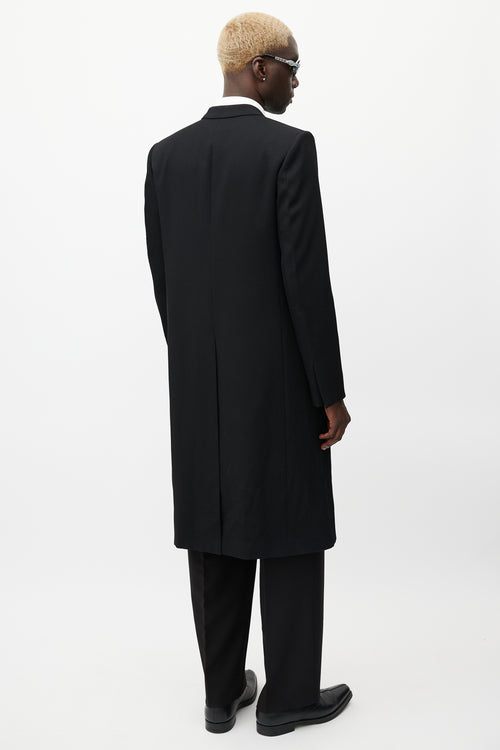 Givenchy Black 
Silver Wool Coat