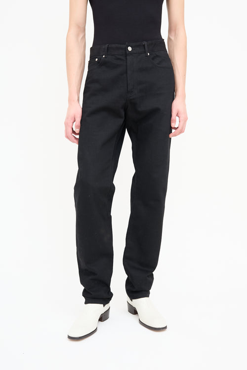 Givenchy Black Leather Pocket Jeans