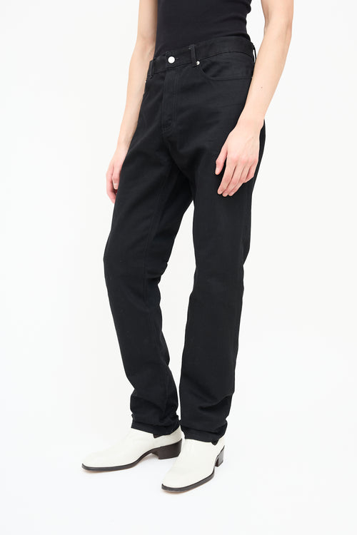 Givenchy Black Leather Pocket Jeans