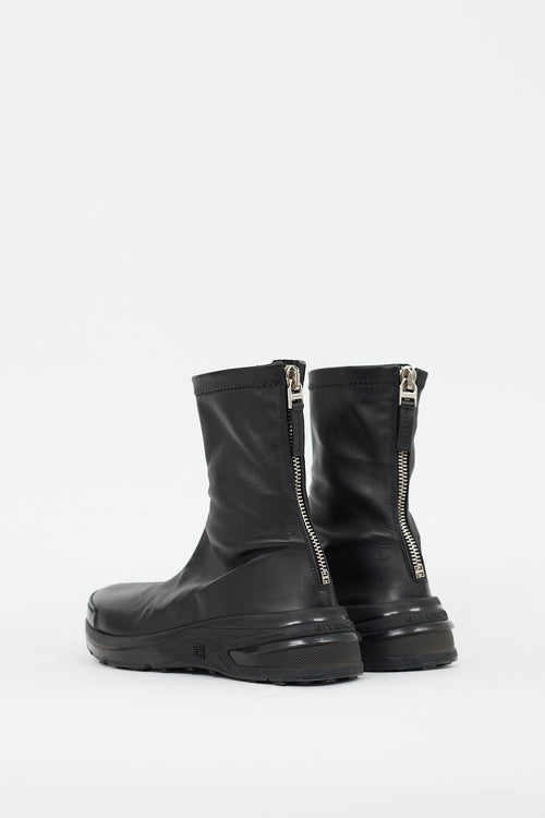 Givenchy Black Stretch Leather Sock Sneaker