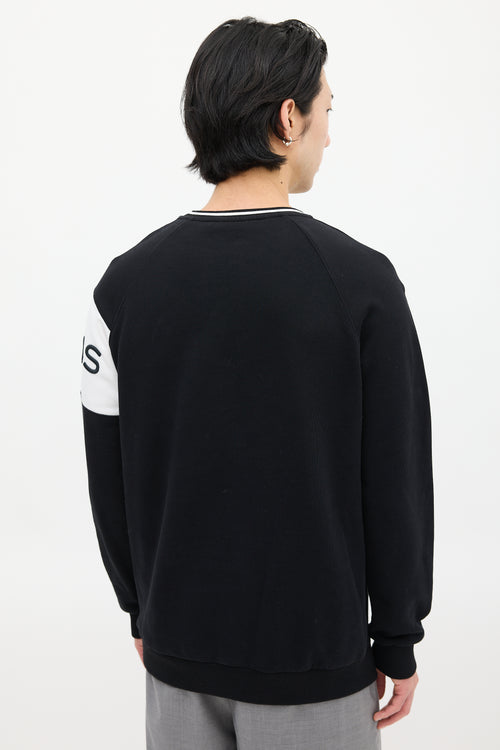 Givenchy Black 
White Embroidered Logo Sweatshirt