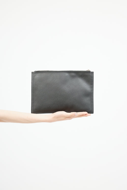 Givenchy Black 
White Leather Favelas Clutch