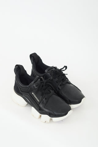 Givenchy Black 
White Leather Jaw Low Sneaker