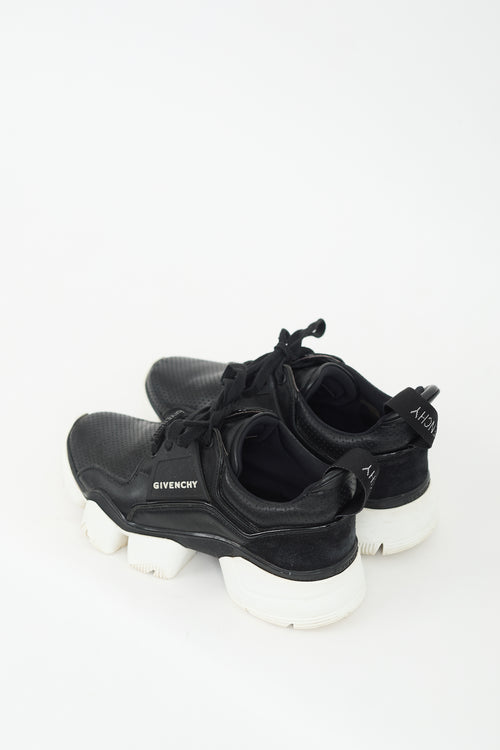 Givenchy Black 
White Leather Jaw Low Sneaker