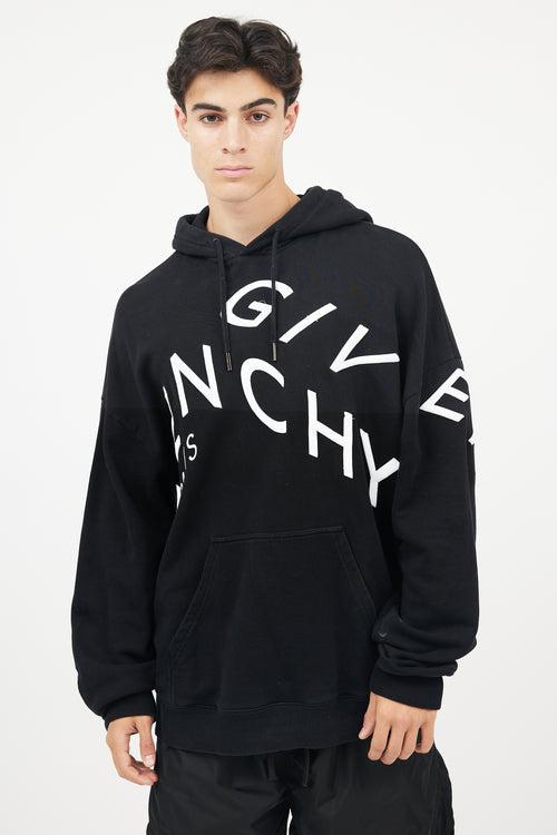 Givenchy Black 
White Refracted Logo Hoodie