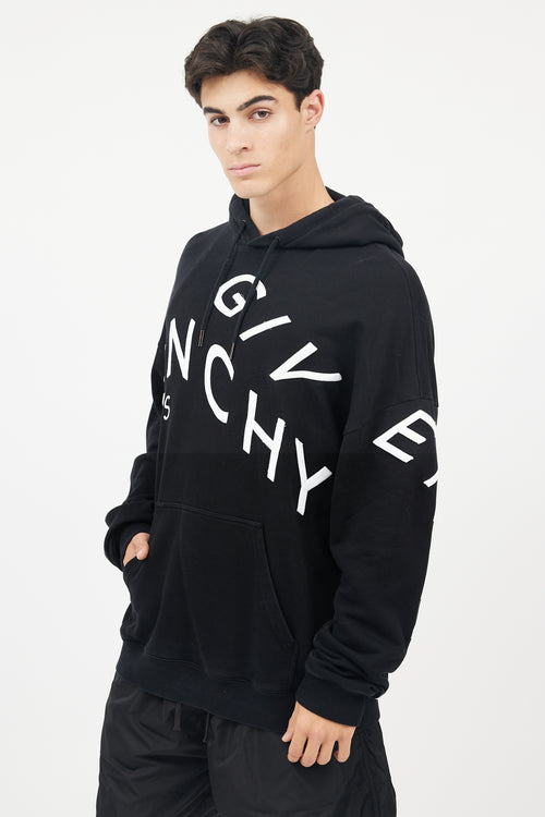 Givenchy Black 
White Refracted Logo Hoodie