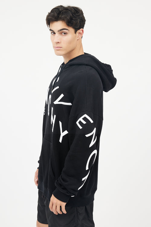 Givenchy Black 
White Refracted Logo Hoodie