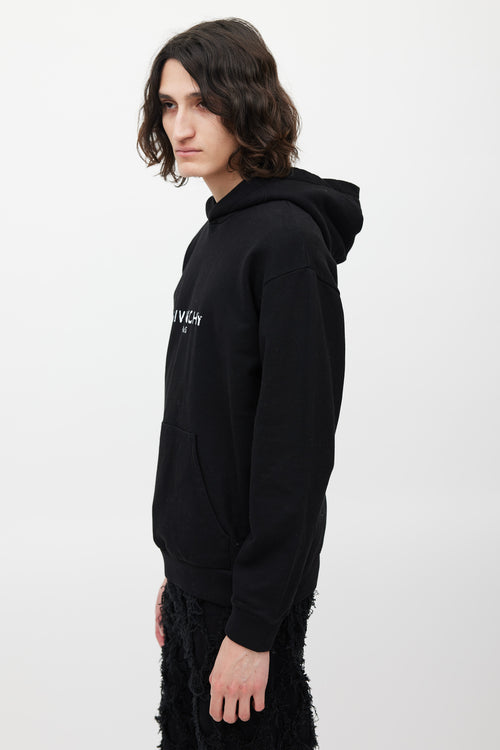 Givenchy Black 
White Logo Hoodie