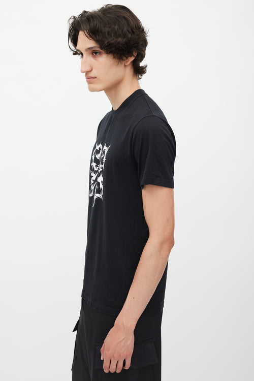 Givenchy Black 
White Logo T-Shirt