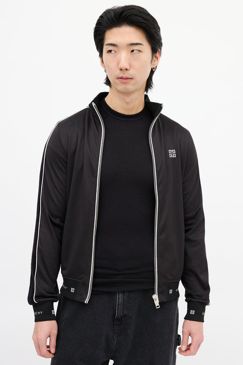 Givenchy Black 
White Square Logo Track Jacket