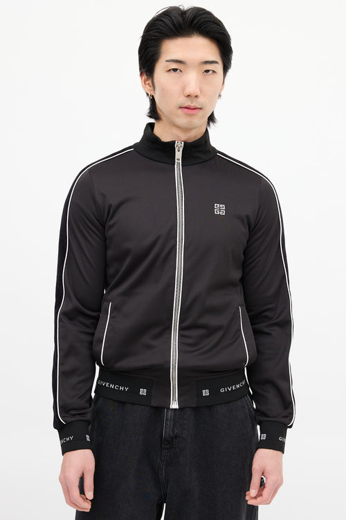 Givenchy Black 
White Square Logo Track Jacket