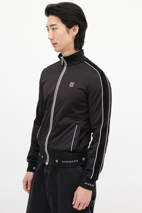 Givenchy Black 
White Square Logo Track Jacket