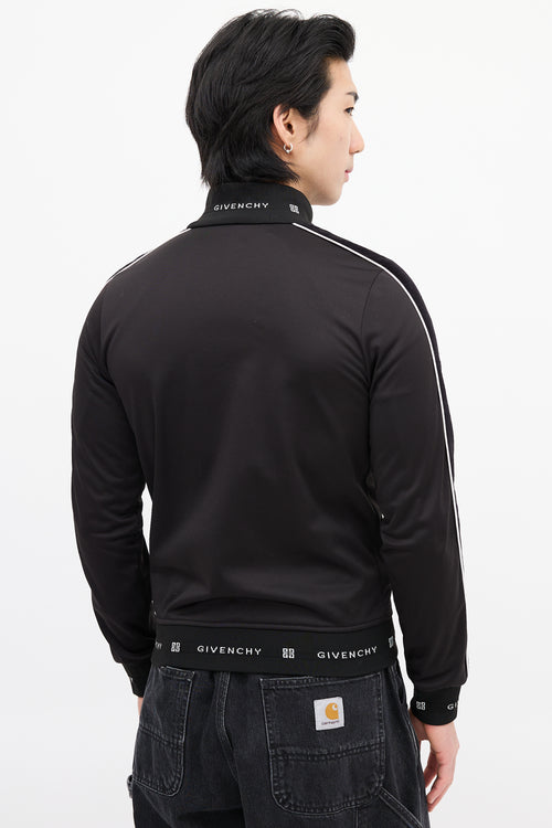 Givenchy Black 
White Square Logo Track Jacket