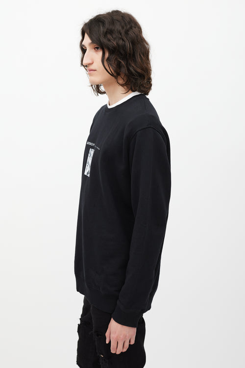 Givenchy Black 
White Street Graphic Crewneck Sweater