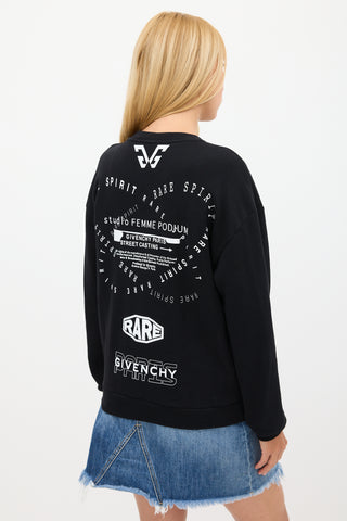 Givenchy Black 
White Triple Logo Crewneck