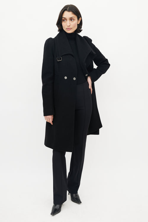 Givenchy Black Wool Double Breasted Coat