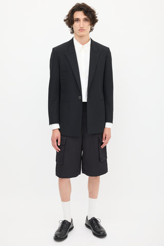 Givenchy Black Wool One Button Blazer