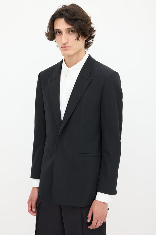 Givenchy Black Wool One Button Blazer