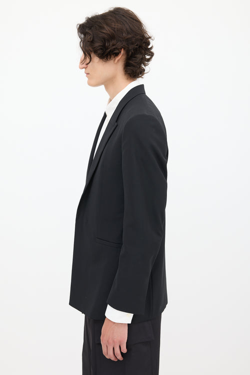 Givenchy Black Wool One Button Blazer