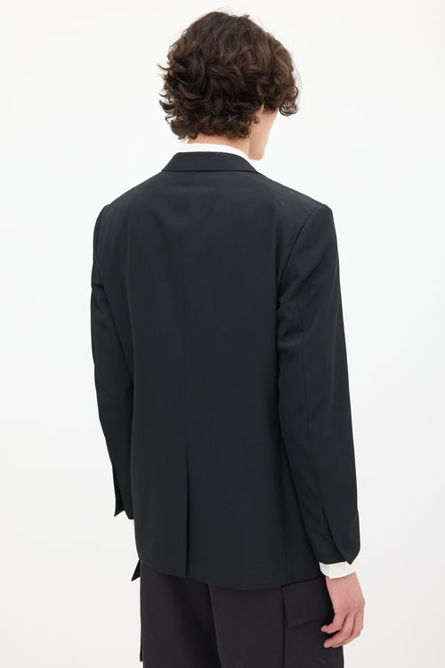 Givenchy Black Wool One Button Blazer