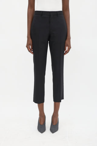 Givenchy Black Wool Tapered Cropped Trouser