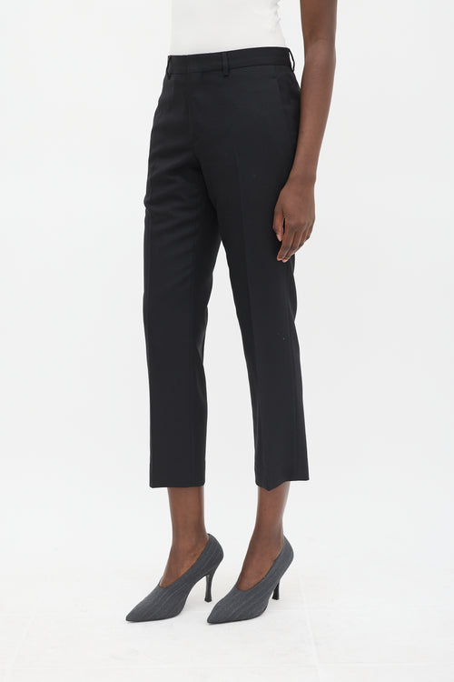 Givenchy Black Wool Tapered Cropped Trouser