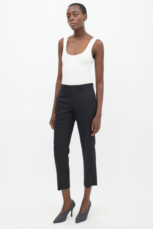 Givenchy Black Wool Tapered Cropped Trouser