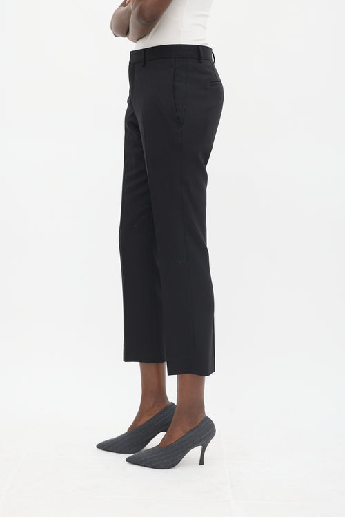 Givenchy Black Wool Tapered Cropped Trouser