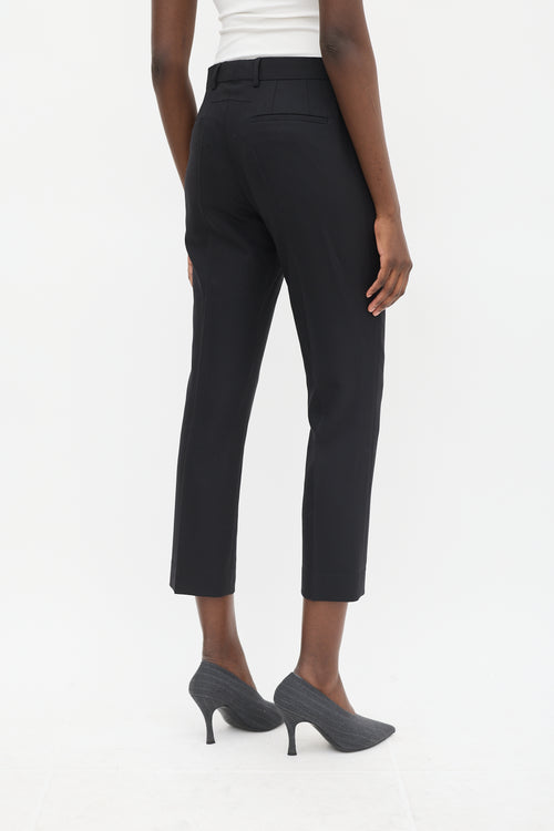 Givenchy Black Wool Tapered Cropped Trouser