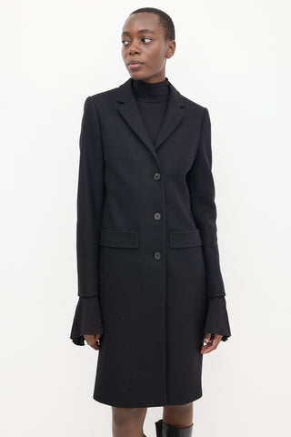 Givenchy Black Wool Three Button Coat