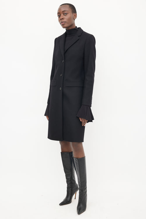 Givenchy Black Wool Three Button Coat