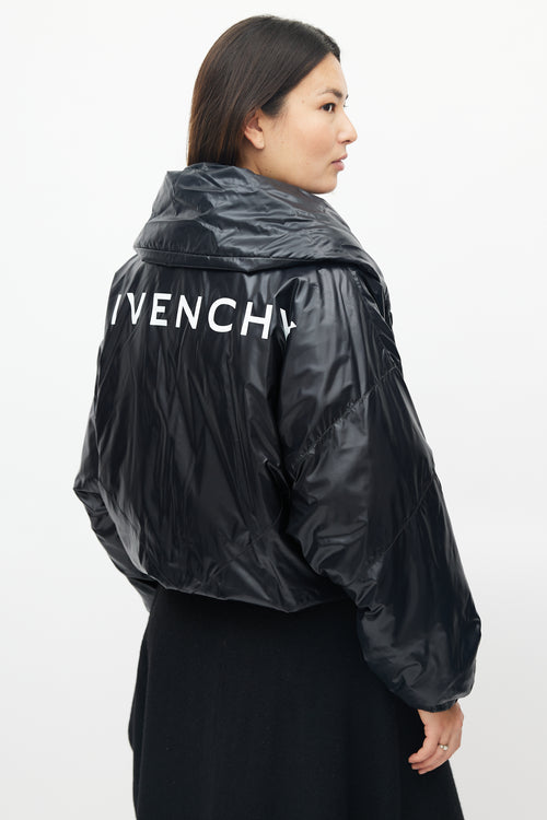 Givenchy Black Zip Logo Puffer Jacket